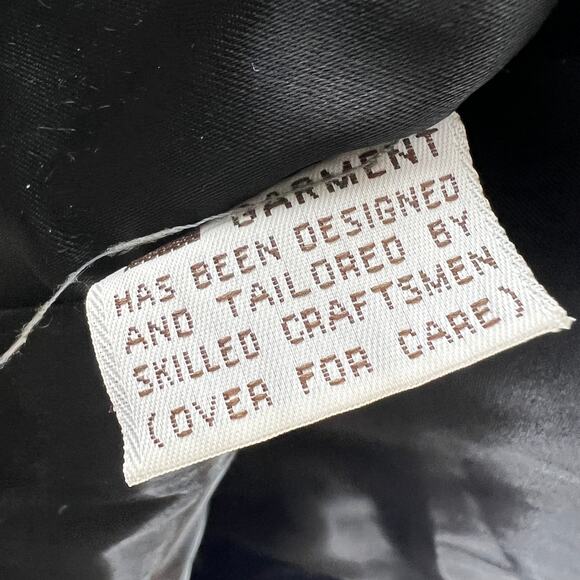 VINTAGE Fidelity Black Cropped Moto Jacket Leather Fringed Notch Lapel Zip 12 - Picture 11 of 11